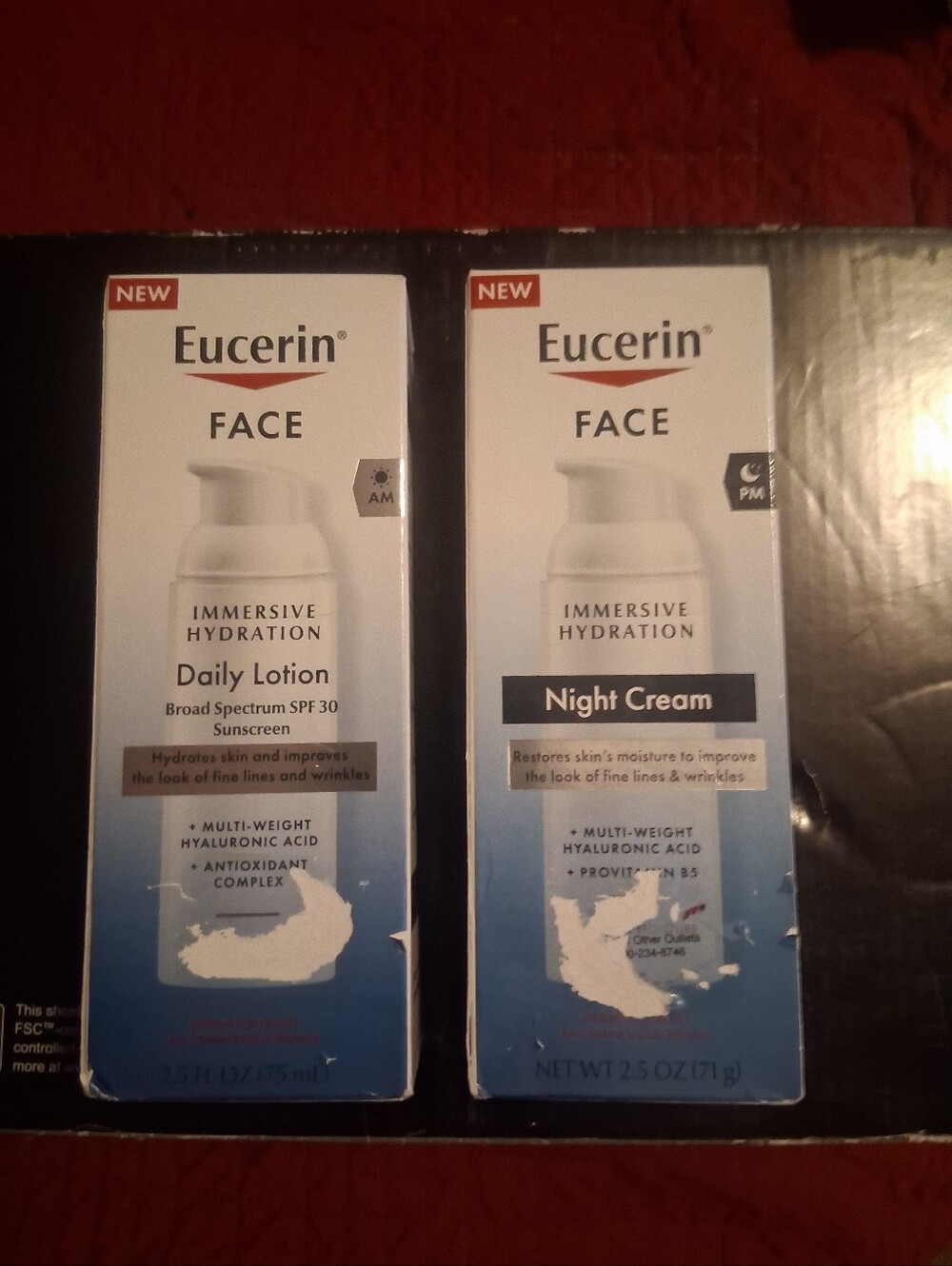 2 Bottles of Eucerin Face Lotion/Cream